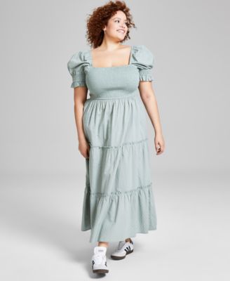 Cotton plus size maxi dress best sale