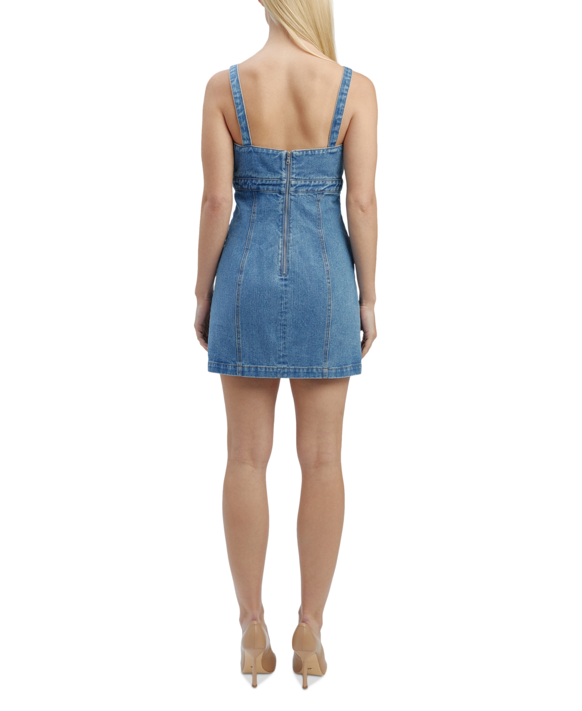 Shop Bardot Women's Neva Denim Mini Dress In Vintage Blue