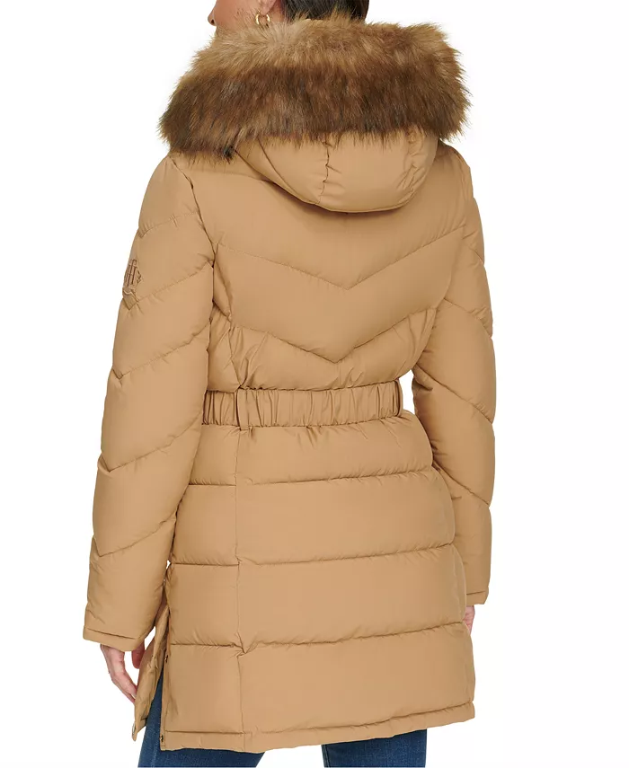 Women's Faux-Fur-Trim Hooded Puffer Coat - thumbnail 2