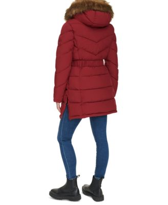 Women's Faux-Fur-Trim Hooded Puffer Coat, Created for Macy's