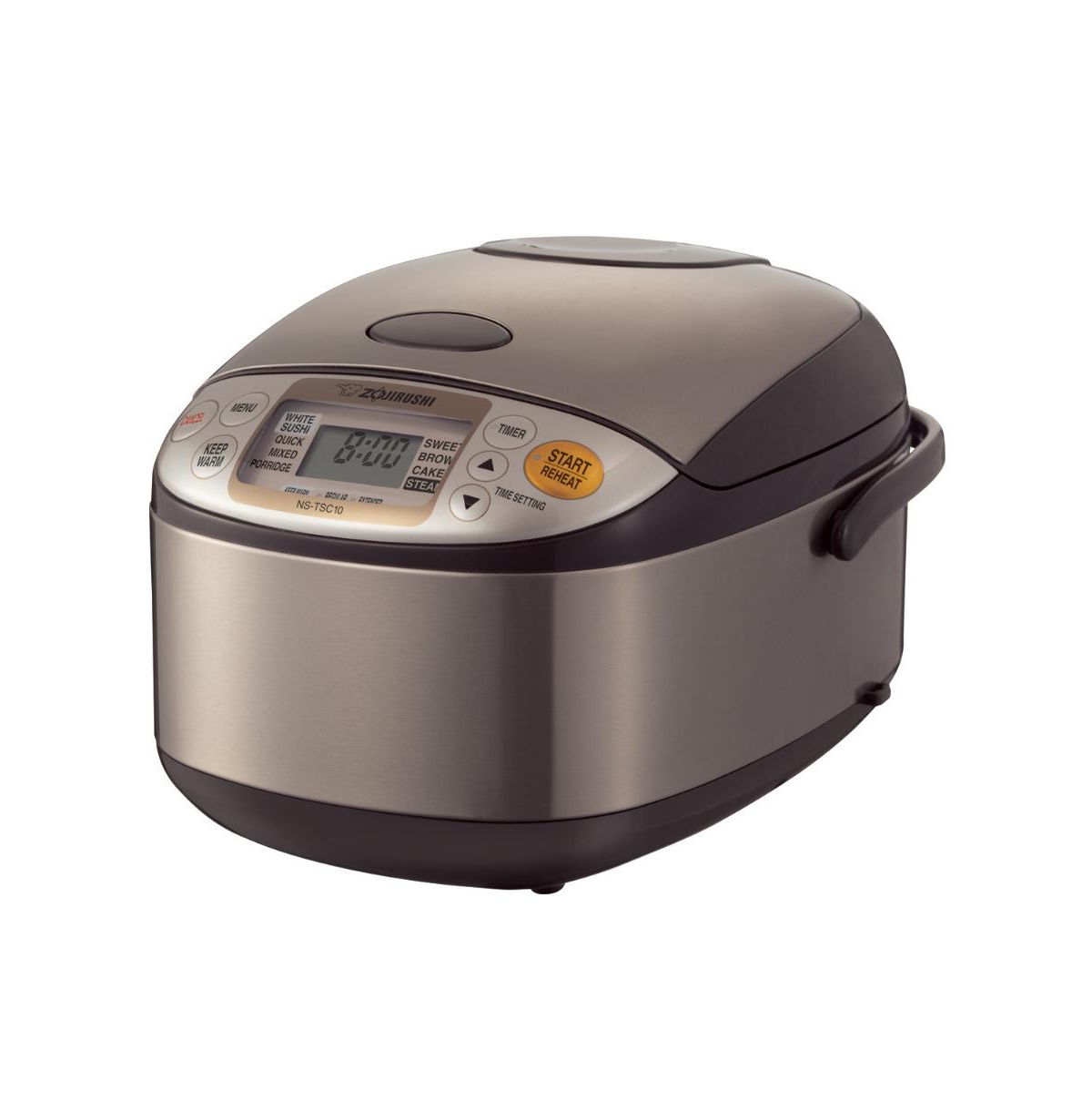 5.5-Cup Micom Rice Cooker and Warmer Stainless Brown) with Knife Set - Dark Grey
