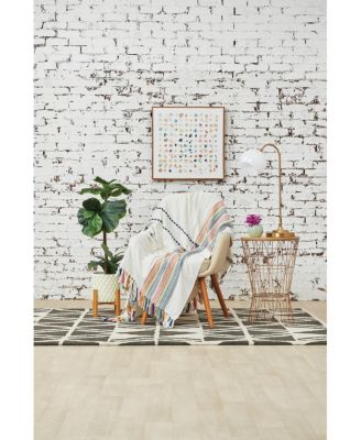 Wille Cotton Woven Throw Blanket with Tassel Fringe, 50" x 60"