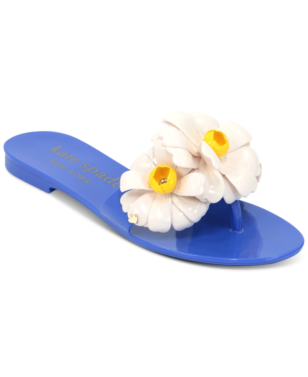 Shop Kate Spade Jaylee Slide Sandals In Wild Blue Iris,cream