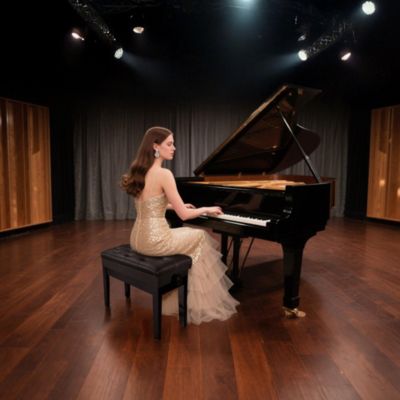 Piano Bench PU Leather Storage Adjustable Height Padded Seat Keyboard