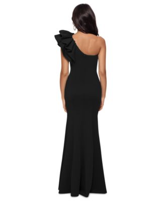 Women's One-Shoulder Scuba Crepe Gown