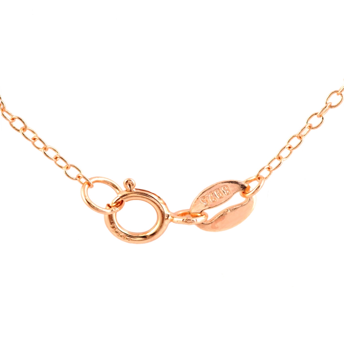 Genevive Sterling Silver with Rose Gold PlatedRound Cubic Zirconia with Small Clear Round Cubic Zirconias Halo Necklace - Pink