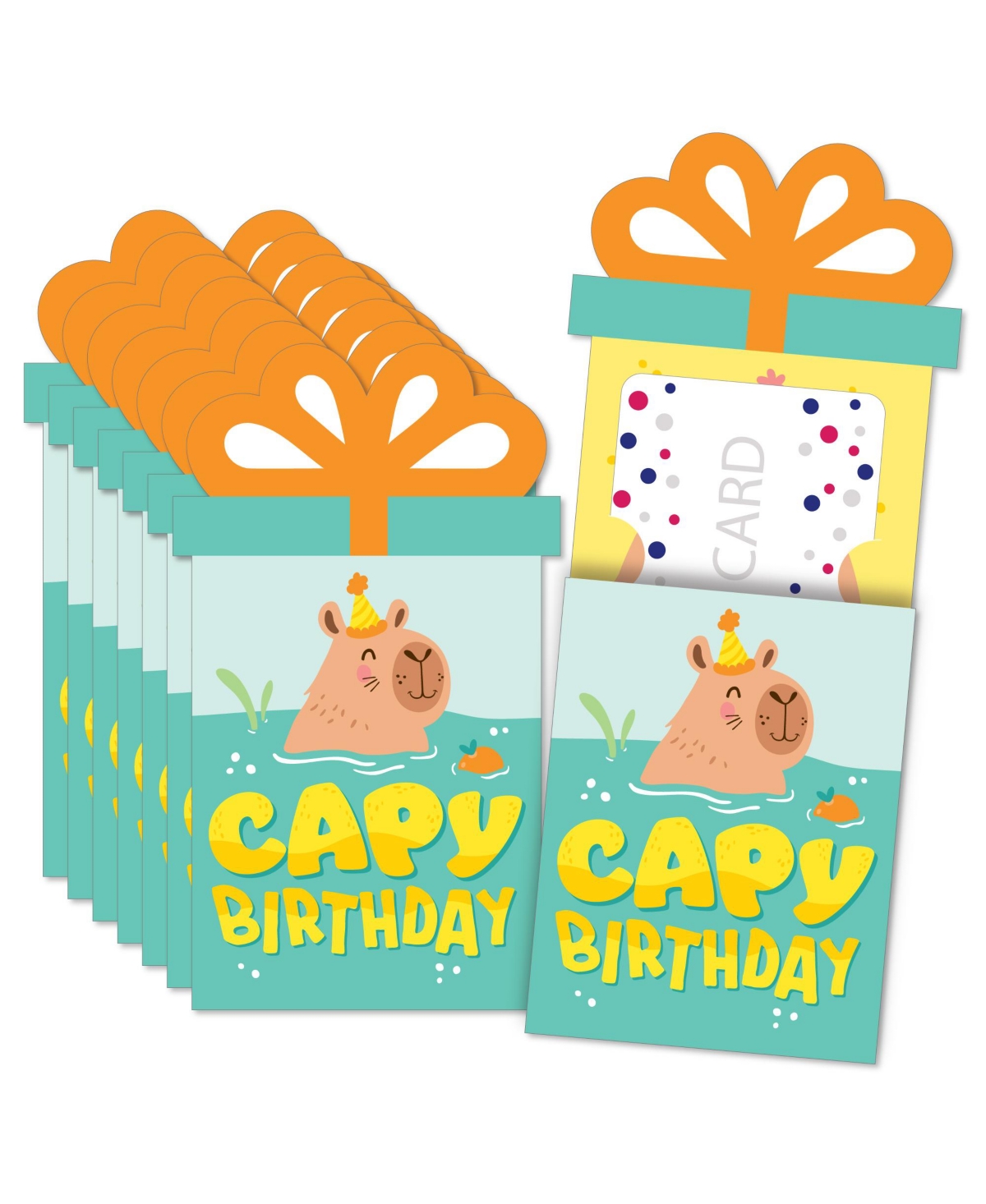 Capy Birthday Capybara Money & Gift Card Sleeves - Nifty Gifty Card Holders 8 Ct - Assorted Pre-pack (See Table