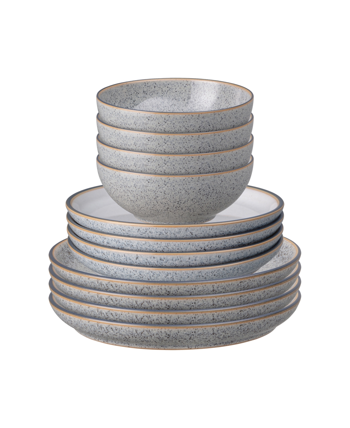 Denby Studio Chalk 12 Piece Dinnerware Set In Light Grey