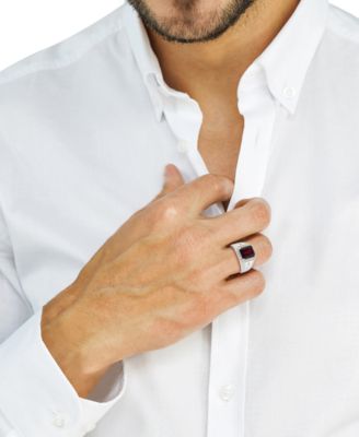 EFFY&reg; Men's Garnet (7-7/8 ct. t.w.) & Zircon (1-7/8 ct. t.w.) in Sterling Silver & 14k Gold-Plate