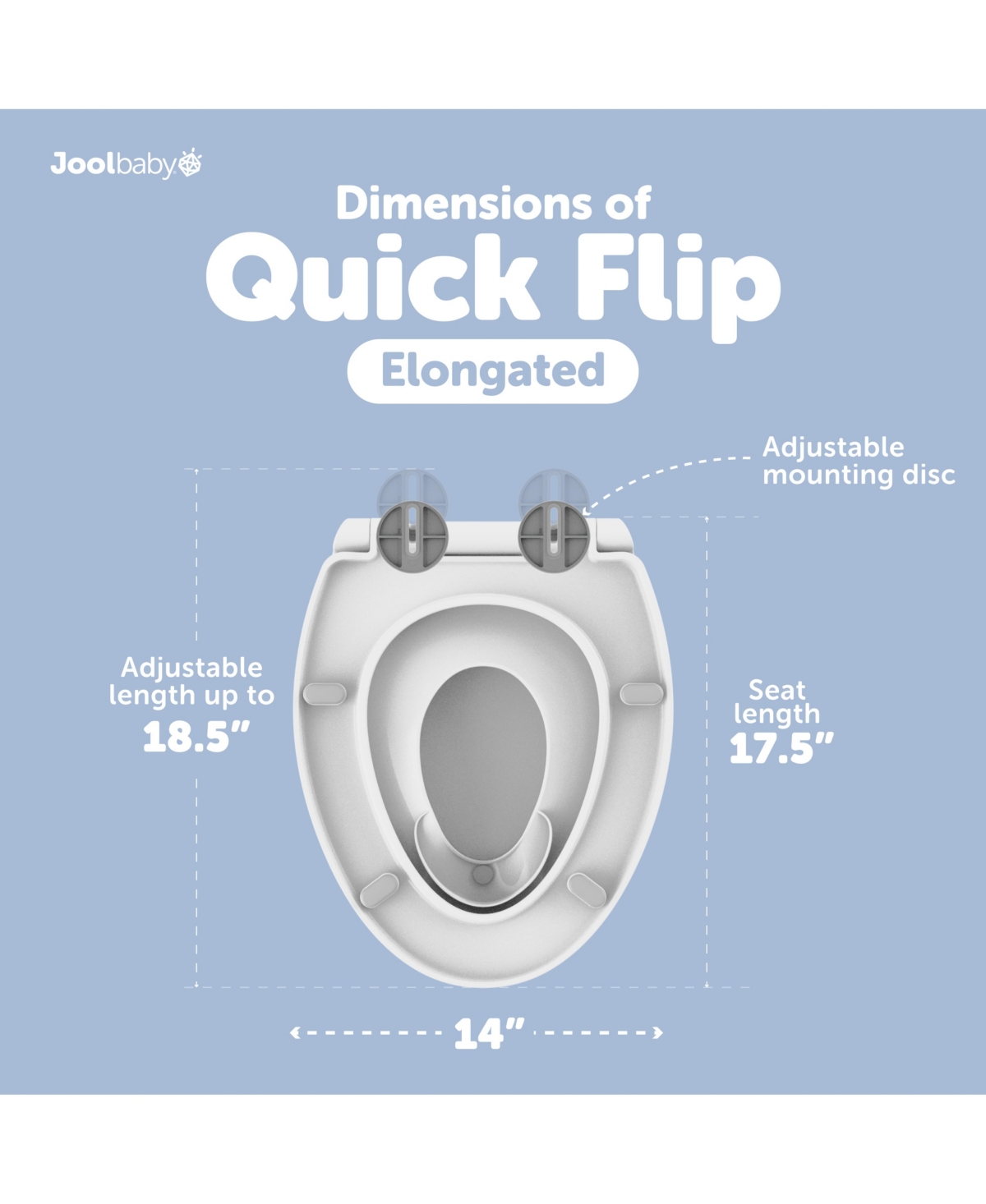Jool Baby Toddler Jool Quick Flip Toilet Seat with Built-In Potty & Splash Guard Training, Slow Close for Elongated Seats