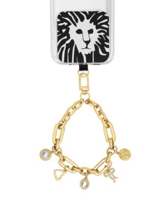 Women's Gold-Tone Alloy Metal Charm Chain Link Wrist Strap designed for iPhone&reg;