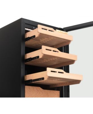 840 Count Electric Cigar Humidor, Built-in Humidification System with Opti-Temp Heating and Cooling Function, Precision Temperature, LED Lighting, and Peek-In Spanish Cedar Drawers