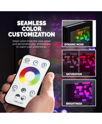 Prismatic Series 126 Can Beverage Refrigerator with RGB HexaColor LED Lights, Gaming Fridge, Mini Fridge for Game Room, Party Festive Holiday Fridge with Remote Control and Adjustable Shelves for Beer, Soda or Other Beverages / Drinks