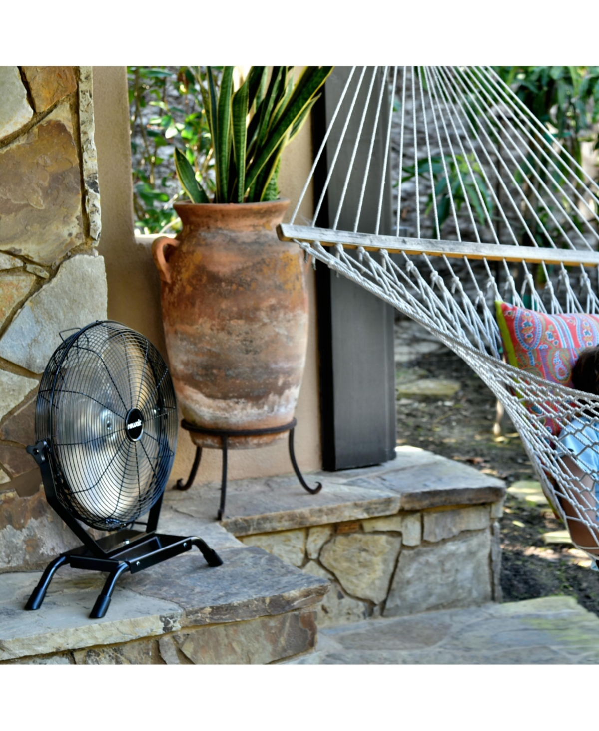 Newair 20" High Velocity Outdoor Fan, Heavy Duty Waterproof 2-in-1 Floor Stand or Wall Mount Fan, Adjustable Tilt and 3 Speeds up to 4650 Cfm | W