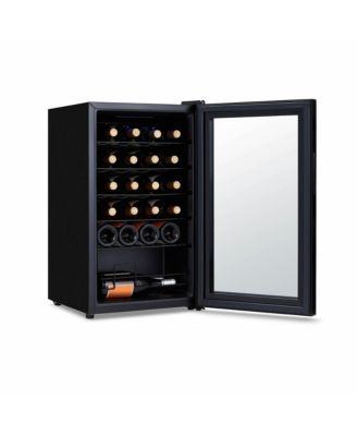 Shadow Series Wine Cooler Refrigerator 24 Bottle, Freestanding Mirrored Wine Fridge with Double-Layer Tempered Glass Door & Compressor Cooling for Reds, Whites, and Sparkling Wine, 41f-64f Digital Temperature Control