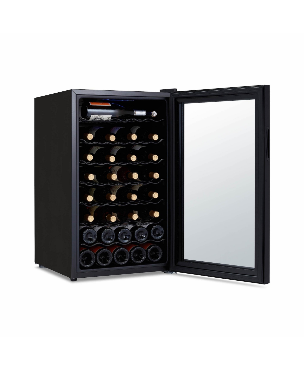 Newair Shadow Series Wine Cooler Refrigerator 51 Bottle, Freestanding Mirrored Wine Fridge with Double-Layer Tempered Glass Door & Compressor Cooling