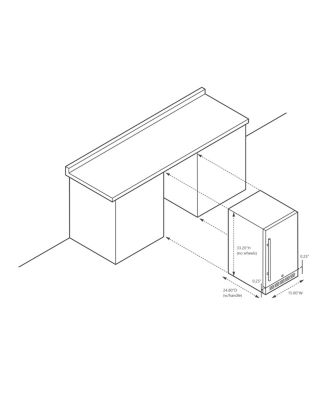 15" Built-in 90 Can Outdoor Beverage Fridge in Weatherproof Stainless Steel with Auto-Closing Door and Easy Glide Casters