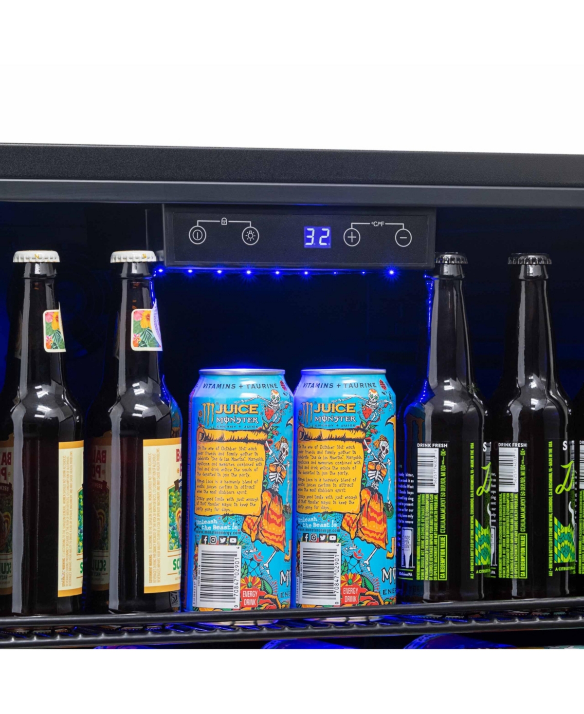 Newair Built-in 160 Can Outdoor Beverage Fridge in Weatherproofwith Auto-Closing Door and Easy Glide Casters - Stainless steel