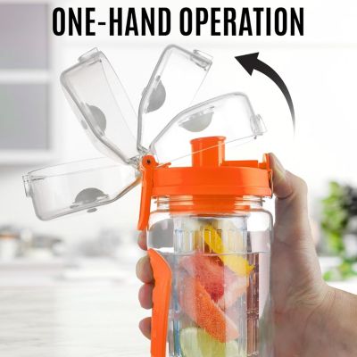 34oz Leakproof Fruit Infuser Water Bottle with Full Length Infusion Rod