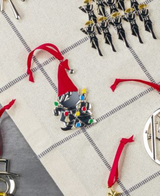 Silver-Plate Gnome Hanging Holiday Ornament