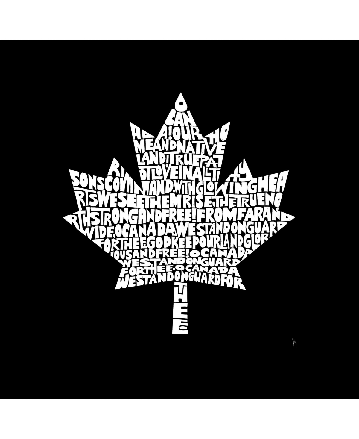 La Pop Art Boys Word Art Hooded Sweatshirt - Canadian National Anthem