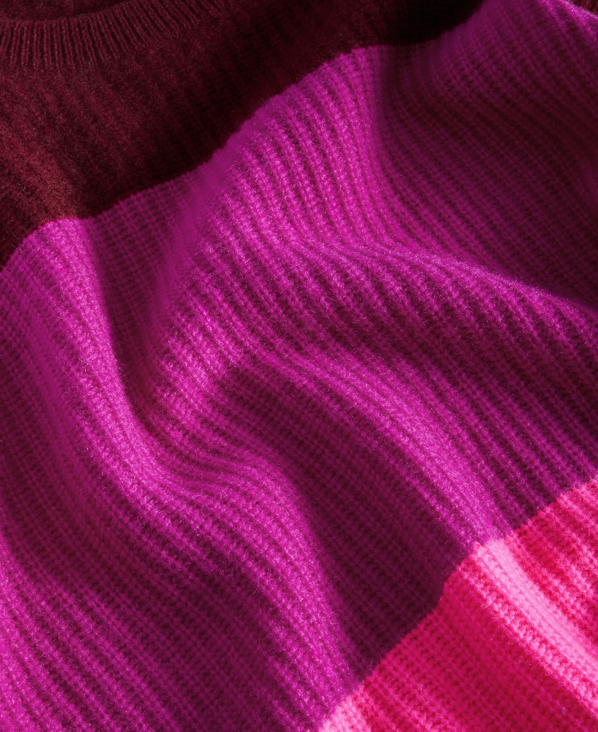 Charter Club Women's 100% Cashmere Colorblocked Rib-Knit Sweater, Created for Macy's