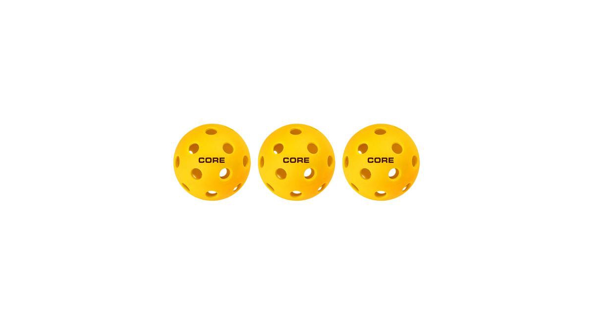 Core Pickleball Yellow Indoor 26 Hole Pickleballs