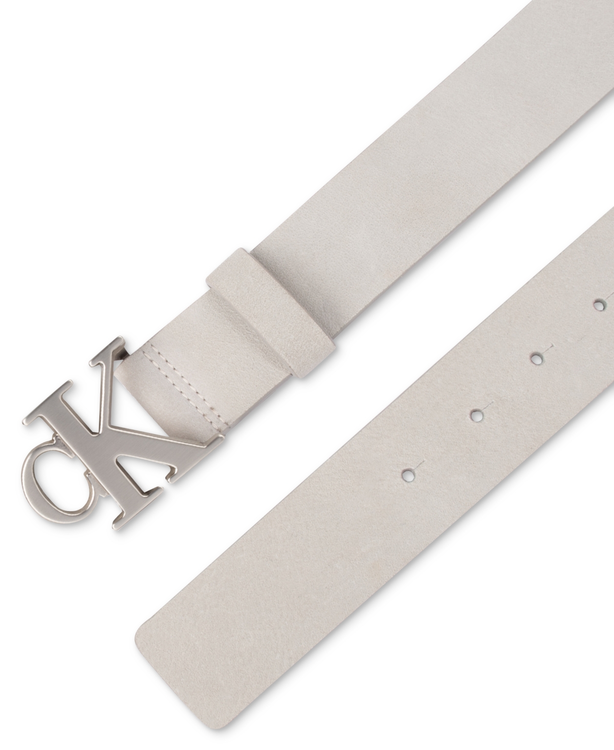 Calvin Klein Men's Plaque-Buckle Ck Logo Belt