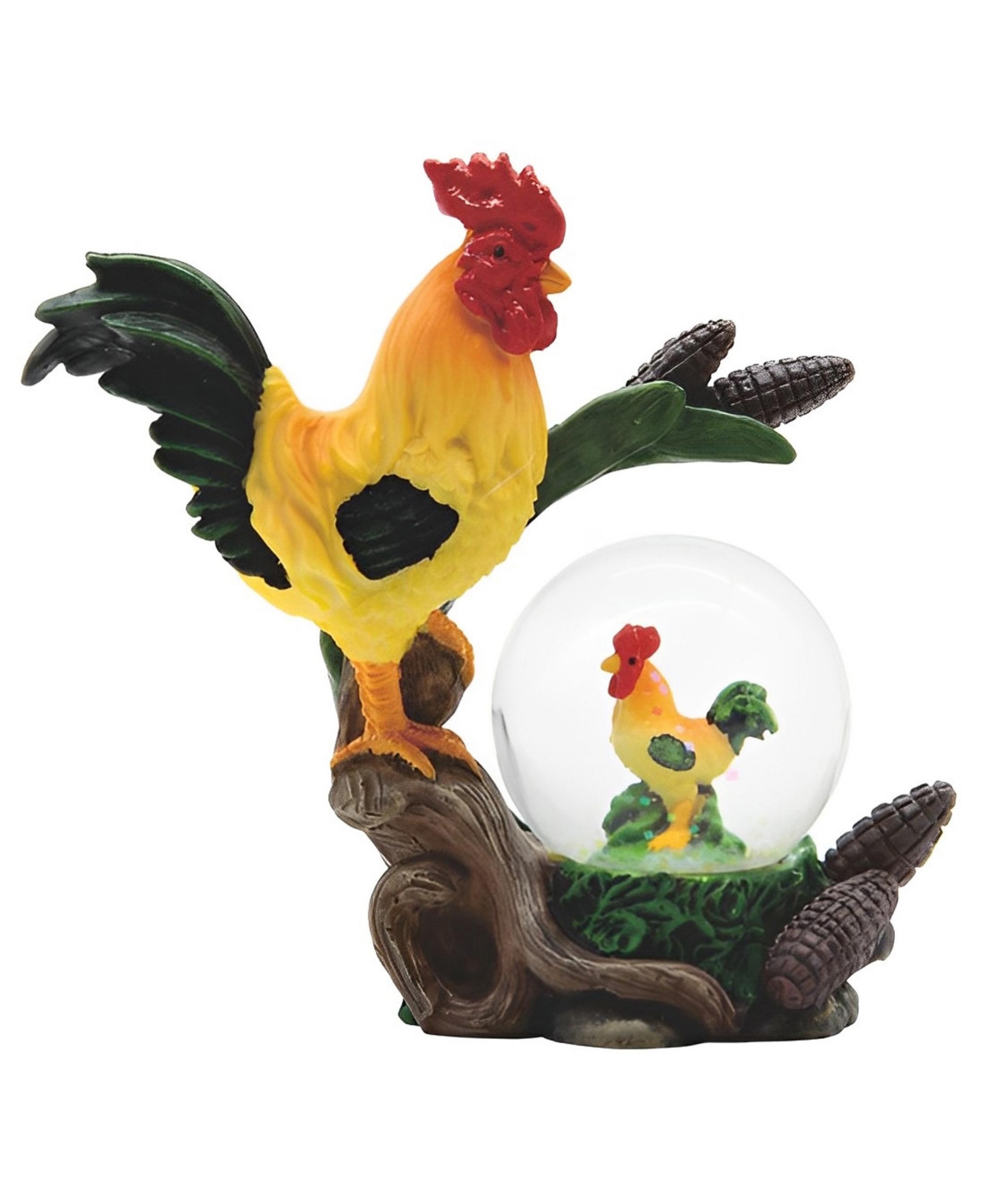 4.25"H Rooster Glitter Snow Globe Figurine Home Decor Perfect Gift for House Warming, Holidays and Birthdays - Multicolor