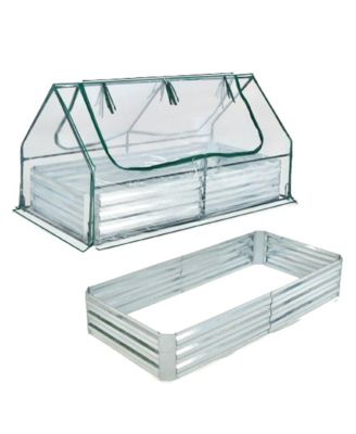Galvanized Raised Garden Bed with Greenhouse