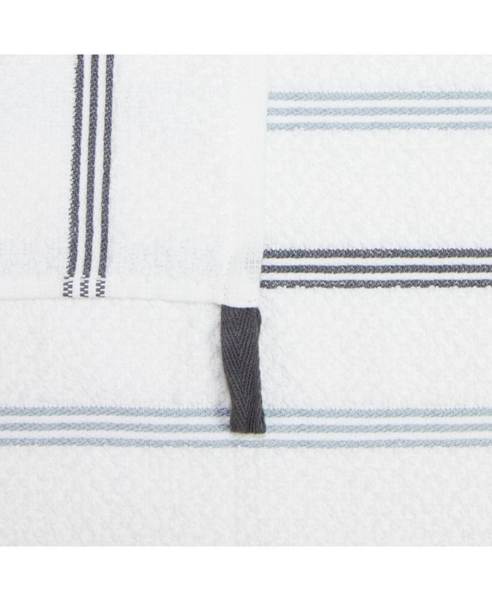 Sloppy Chef Premier Cotton Dishcloths (12 Pack), Striped Pattern, 100