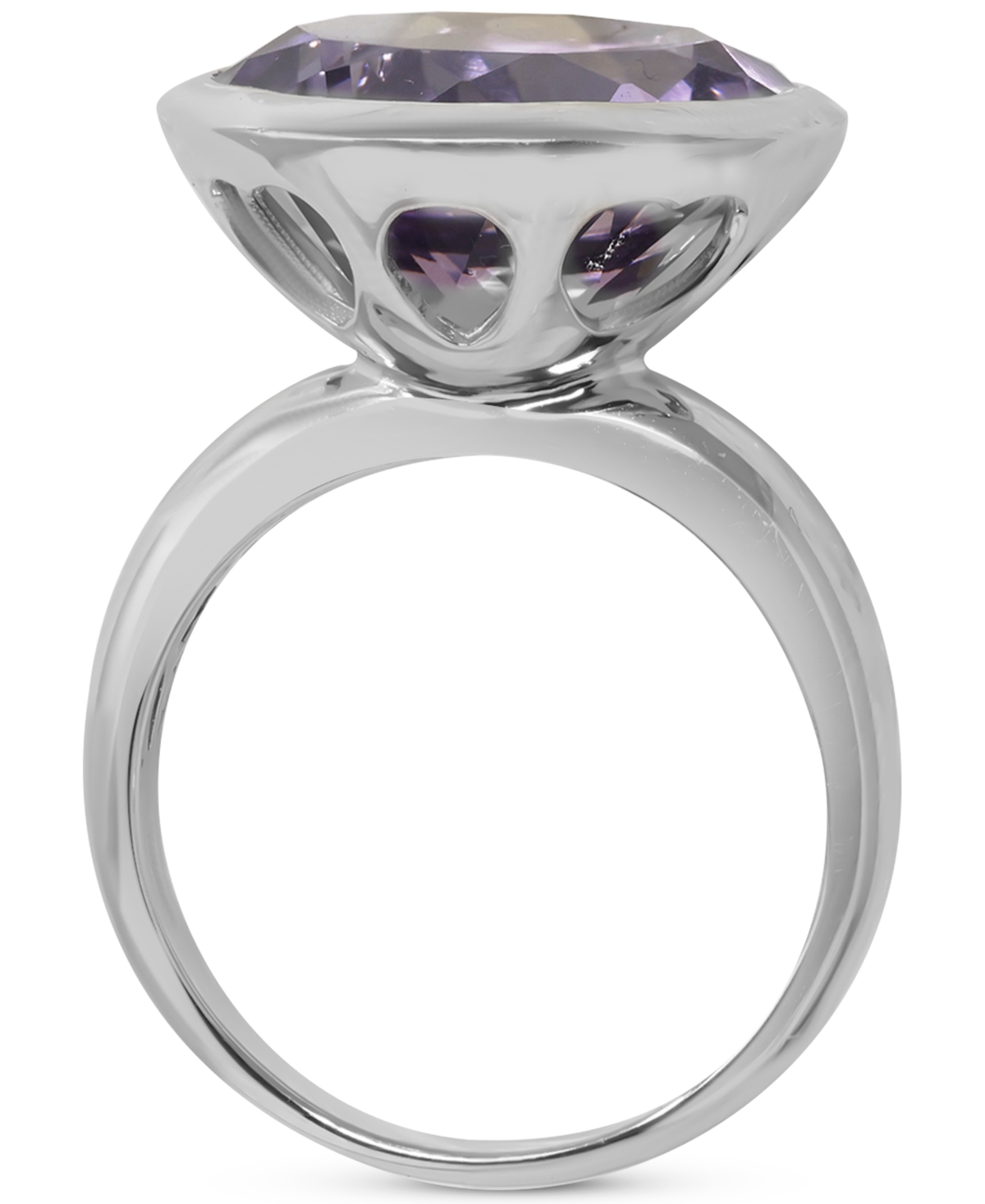 Macy's Amethyst Bezel Statement Ring (9 Ct. T.w.) In Sterling Silver In Amethyst
