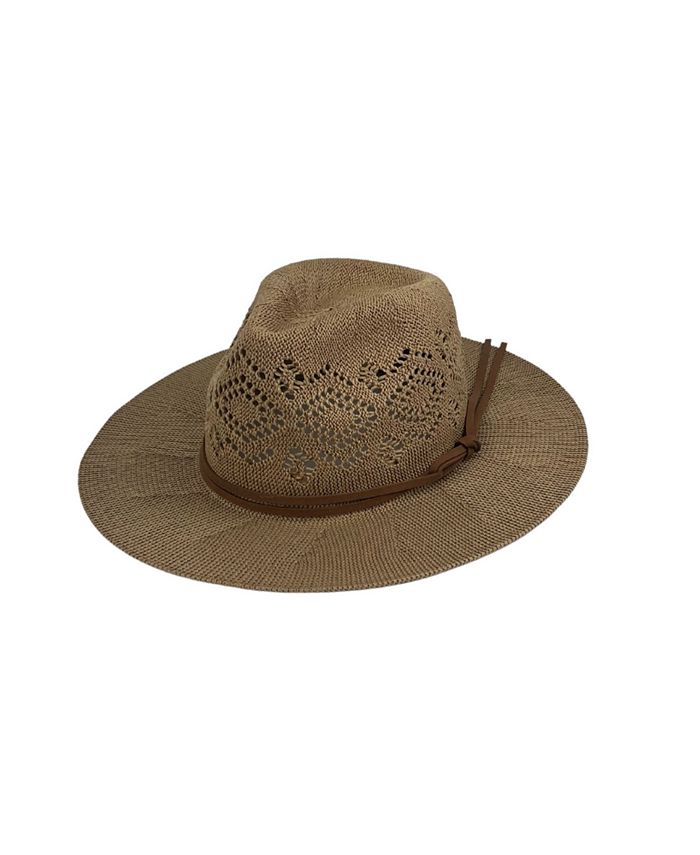 Marcus Adler Women's Packable Panama Hat with Suede Trim Macy's