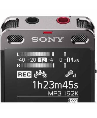 ICDUX570BLK Digital Voice Recorder with Built-in USB (Black) and Case Bundle