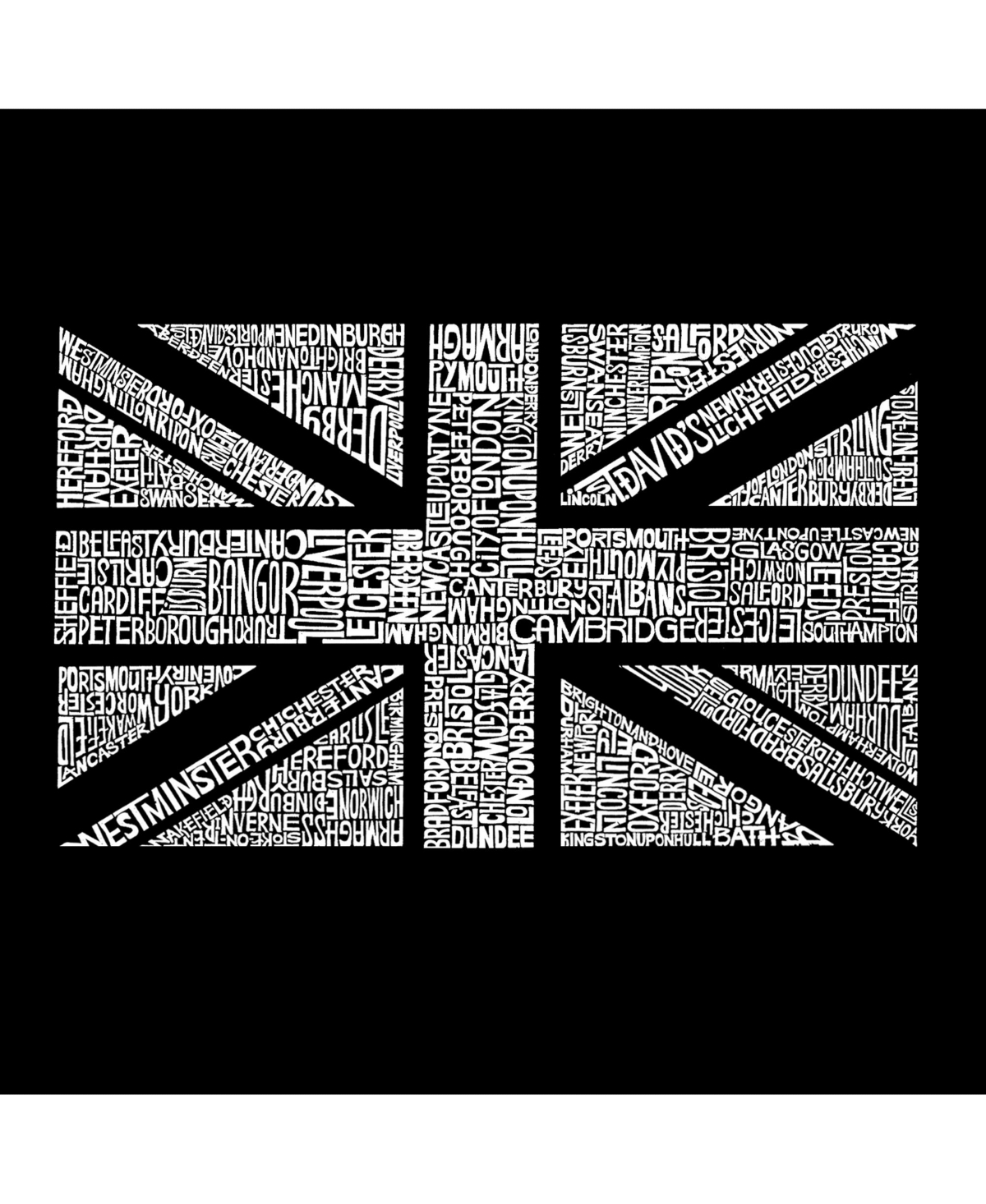 La Pop Art Girls Word Art Hooded Sweatshirt - Union Jack