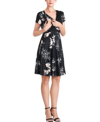 Maternity Bess Faux Wrap Nursing Dress