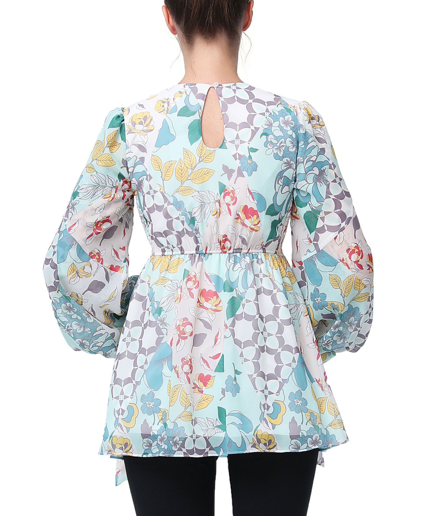 Женская блузка kimi + kai Maternity V-Neck Babydoll Nursing Blouse, цвет: Разноцветный — фото 3