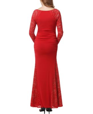 Maternity Lace Trim Mermaid Maxi Dress