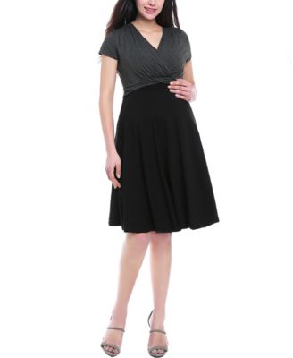 Women's V-Neck Faux Wrap Nursing Dress