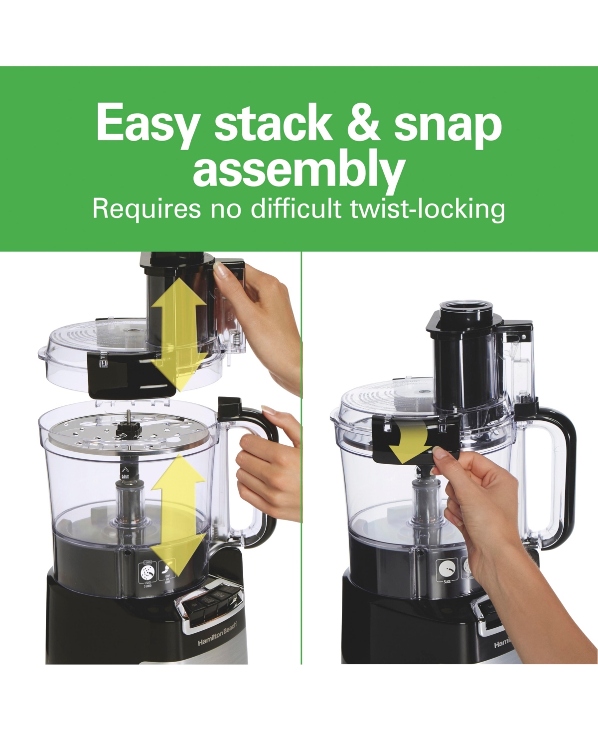 Hamilton Beach Stack Snap 10 Cup Food Processor In Black