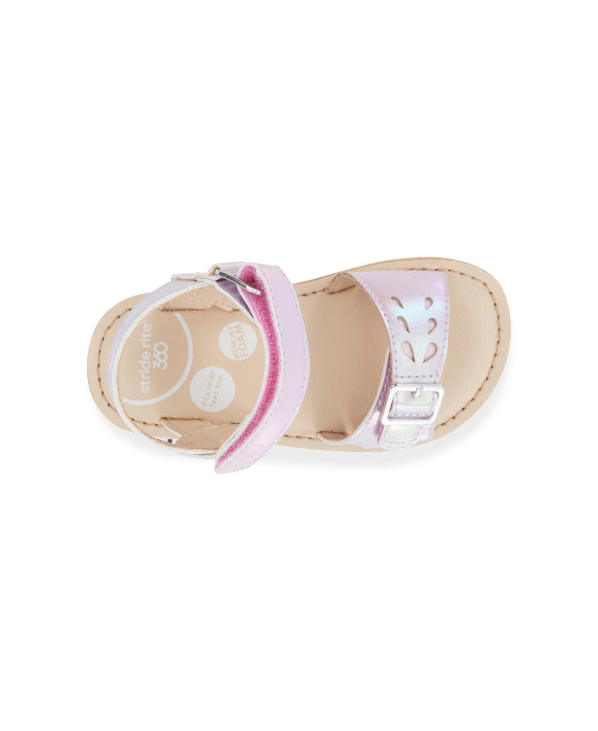 Stride Rite 360 Little Girls Colette Dual Adjusting Buckle And Strap For A Wider Fit Shoe
