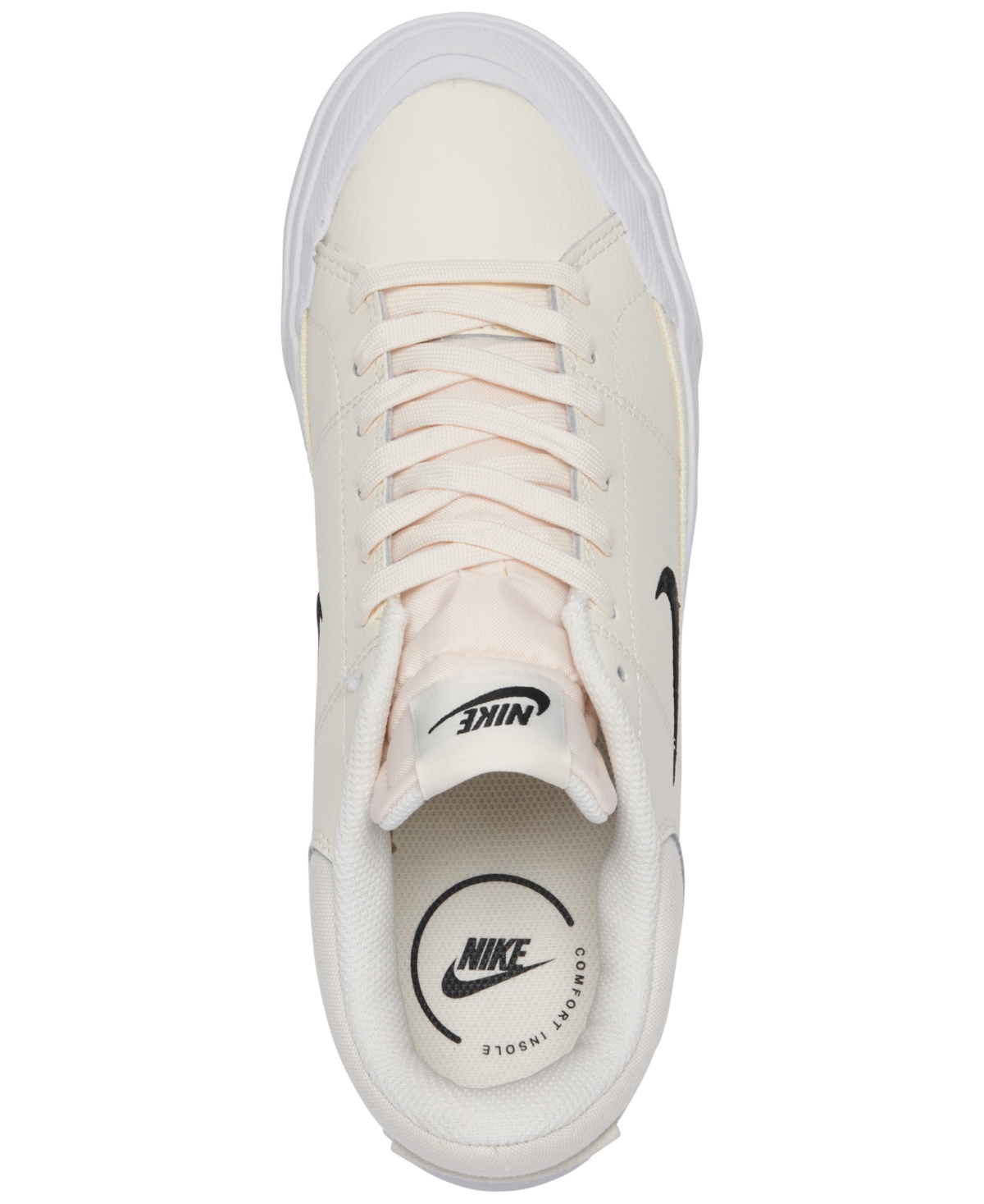Nike Women's Court Legacy Lift Platform Casual Sneakers from Finish Line -MUSLIN/WHITE/B