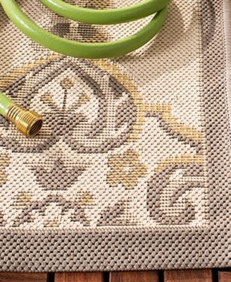 Courtyard CY7978 Beige and Dark Beige 5'3" x 7'7" Sisal Weave Outdoor Area Rug