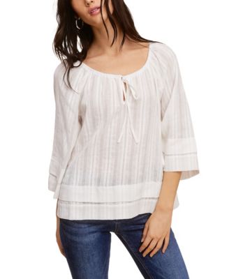 Dobby Stripe Cotton Boho Top