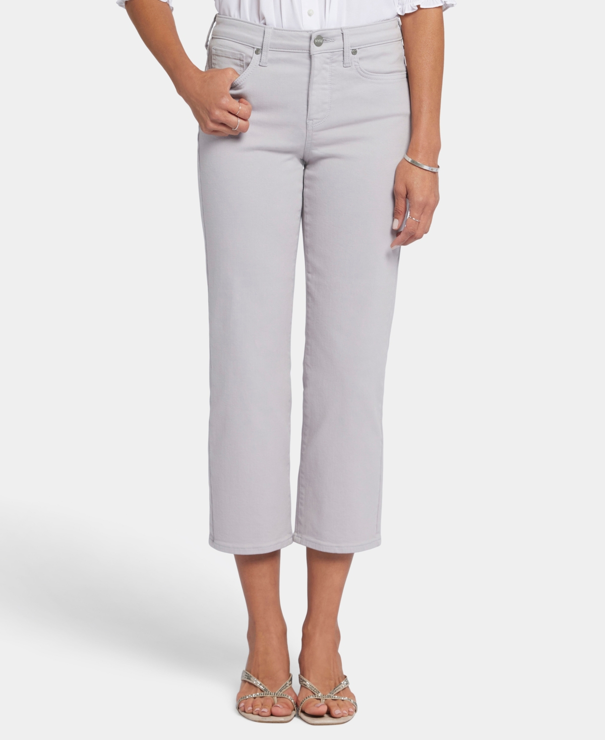 Shop Nydj 's Relaxed Piper Crop Jeans In Pearl Grey