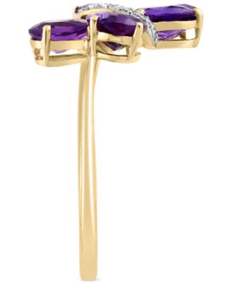 EFFY&reg; Amethyst (1-3/4 ct. t.w.) & Diamond Accent Butterfly Ring in 14k Gold