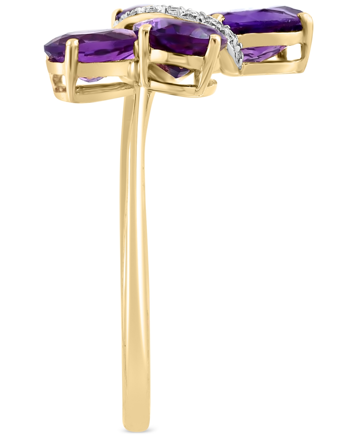 Effy Collection Effy Amethyst (1-3/4 Ct. T.w.) & Diamond Accent Butterfly Ring In 14k Gold In Yellow Gol