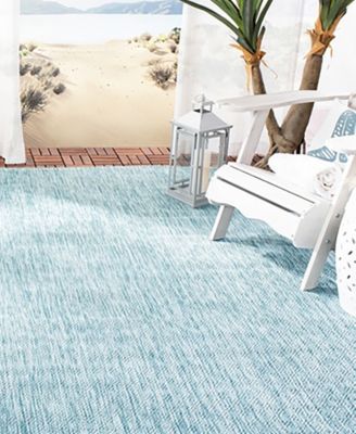 Courtyard CY8520 Aqua 5'3" x 7'7" Sisal Weave Outdoor Area Rug