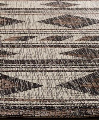 Courtyard CY8529 Gray and Black 8' x 11' Outdoor Area Rug