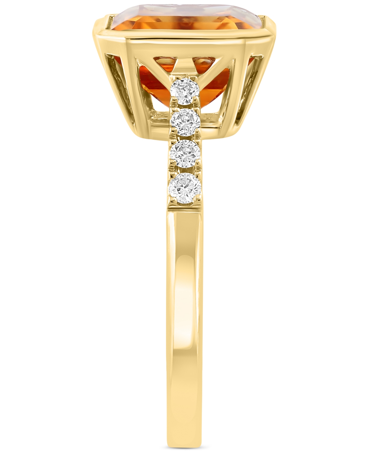 Effy Collection Effy Citrine (4-1/3 Ct. T.w.) & Diamond (1/6 Ct. T.w.) Statement Ring In 14k Gold In Yellow Gol
